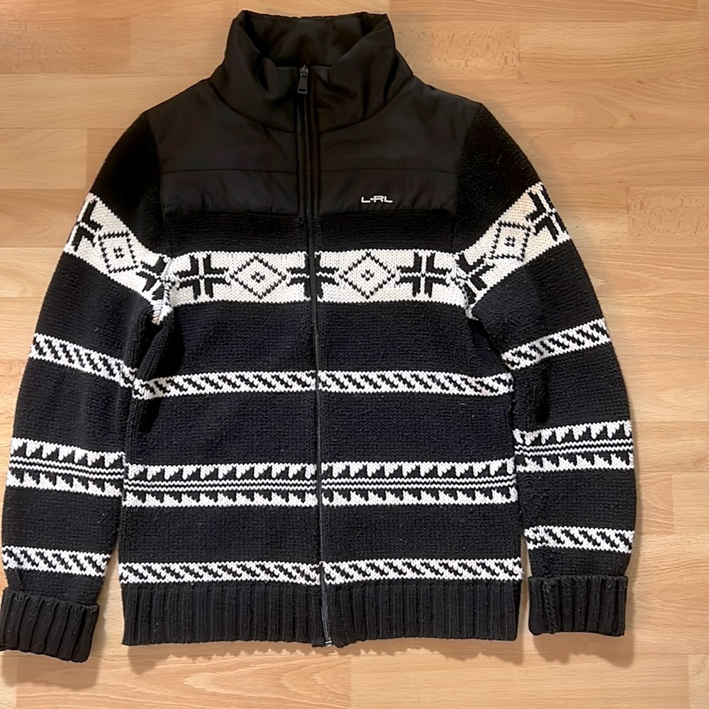 Lauren Ralph Lauren patterned full-zip turtleneck sweater